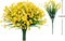 24 Bundles Artificial Flowers for Outdoors UV Resistant Fake Plastic Plants (Yellow) 0.1"D x 0.1"W x 0.1"H